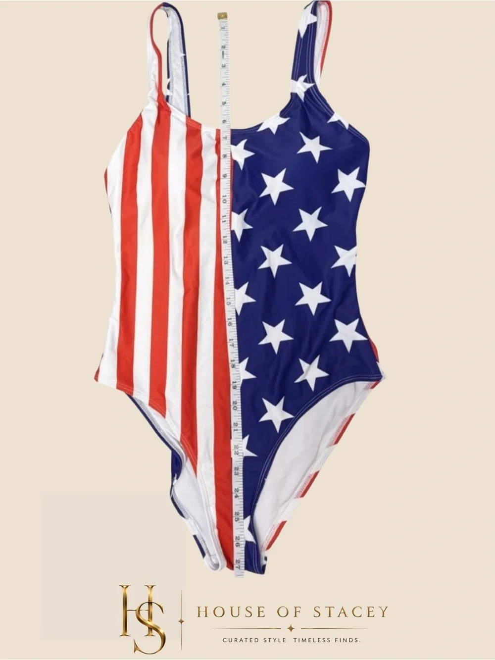 Swimsuit One Piece Patriotic Stars Stripes Small